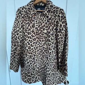 Zara Animal Print Women's Pea Coat